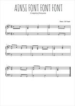 Téléchargez l'arrangement pour piano de la partition de Ainsi font font font les petites marionnettes en PDF, niveau moyen